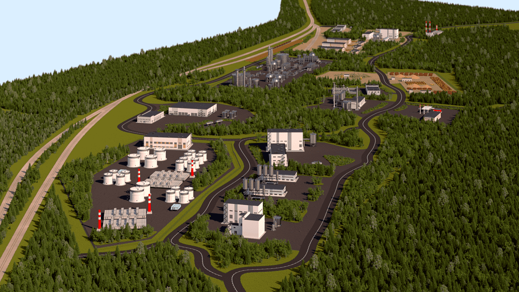 Vihreän teollisuuden alueen visualisoitu markkinointimateriaali