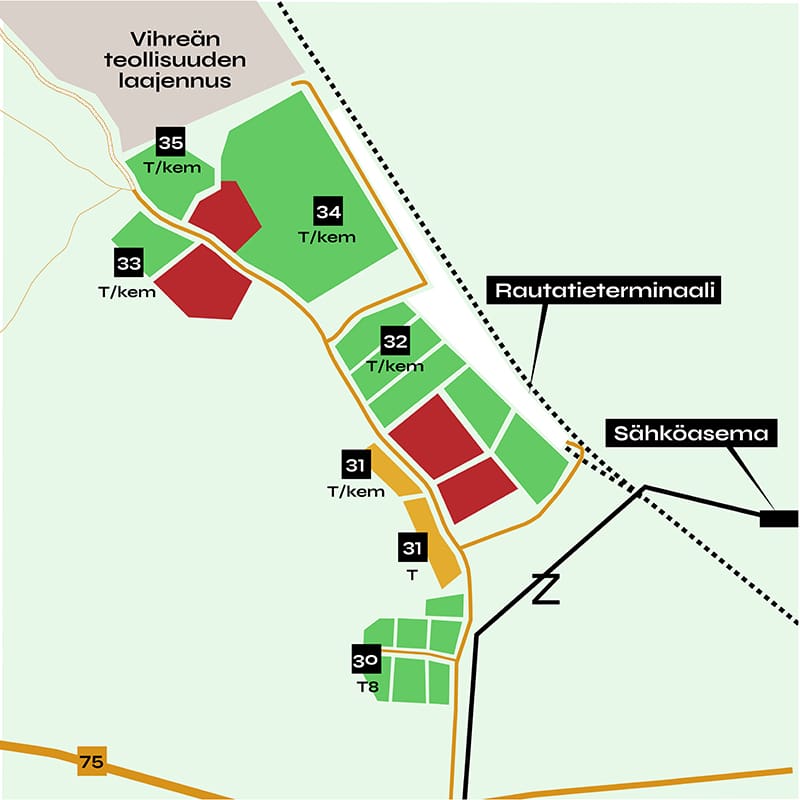 PIKES-yrittäjäksi Nurmekseen, Vihreän teollisuuden alueen tonttikartta