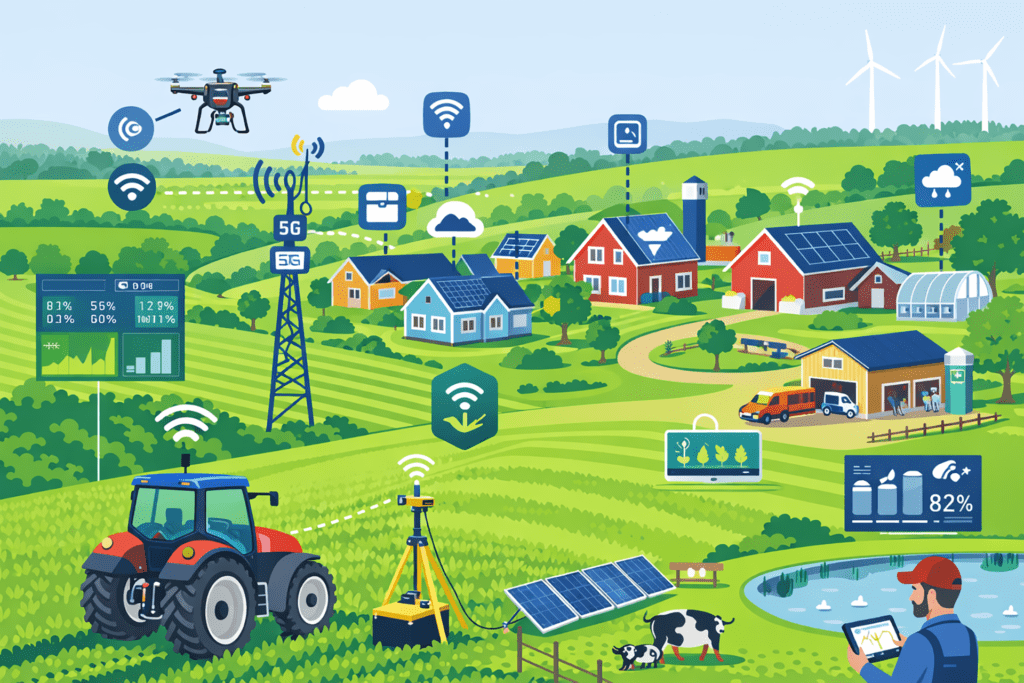 PIKES-yritysneuvonta-älymaatalous-maatiloilla-kuvituskuva-luotu ChatGPT:llä